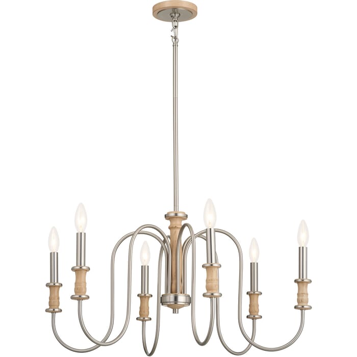 Kichler Lighting Karthe 6-Light Transitional Chandelier in Brushed Nickel Kichler Lighting Karthe 6-Light Transitional Chandelier in Brushed Nickel