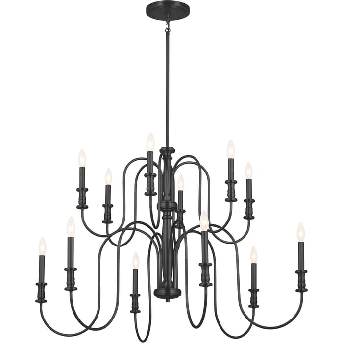 Kichler Lighting Karthe 12-Light Transitional Chandelier in Black Kichler Lighting Karthe 12-Light Transitional Chandelier in Black