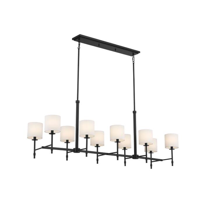 Ali 10-Light Linear Chandelier in Black Ali 10-Light Linear Chandelier in Black