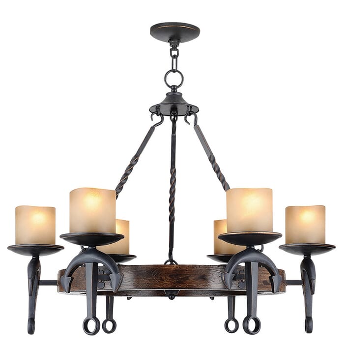 Cape May 6-Light Chandelier in Hand Applied Olde Bronze Cape May 6-Light Chandelier in Hand Applied Olde Bronze