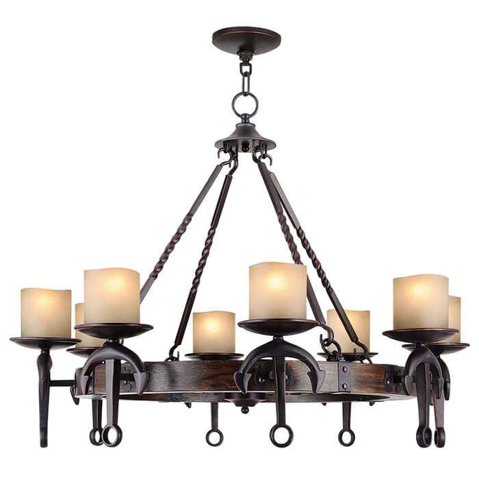 Cape May 8-Light Chandelier in Hand Applied Olde Bronze Cape May 8-Light Chandelier in Hand Applied Olde Bronze
