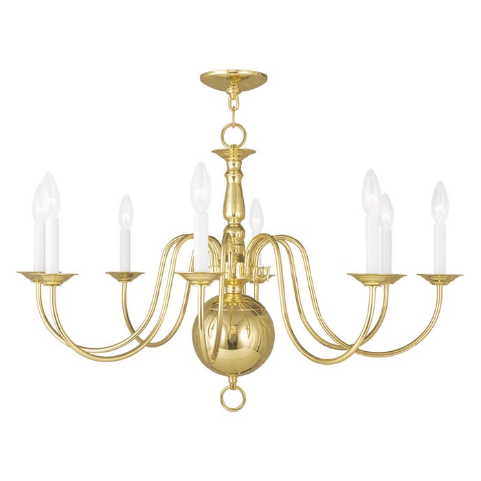Williamsburgh 8-Light Chandelier in Polished Brass Williamsburgh 8-Light Chandelier in Polished Brass