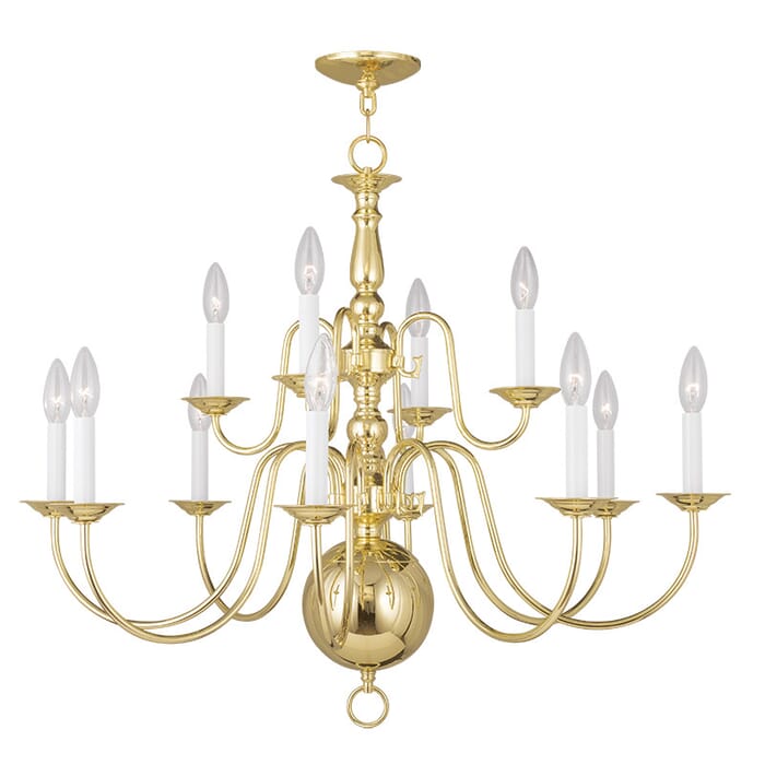 Williamsburgh 12-Light Chandelier in Polished Brass Williamsburgh 12-Light Chandelier in Polished Brass
