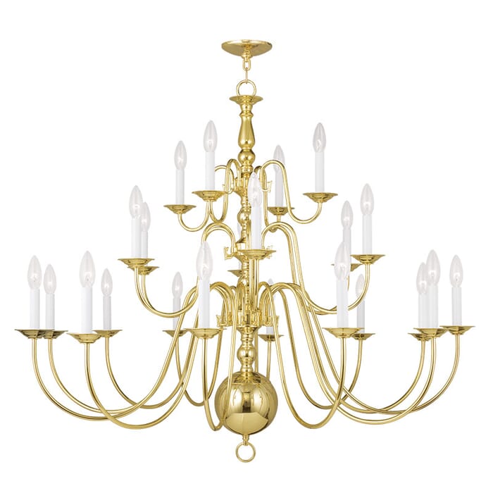 Williamsburgh 22-Light Chandelier in Polished Brass Williamsburgh 22-Light Chandelier in Polished Brass