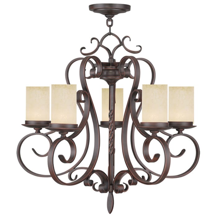 Millburn Manor 5-Light Chandelier in Hand Applied Imperial Bronze Millburn Manor 5-Light Chandelier in Hand Applied Imperial Bronze