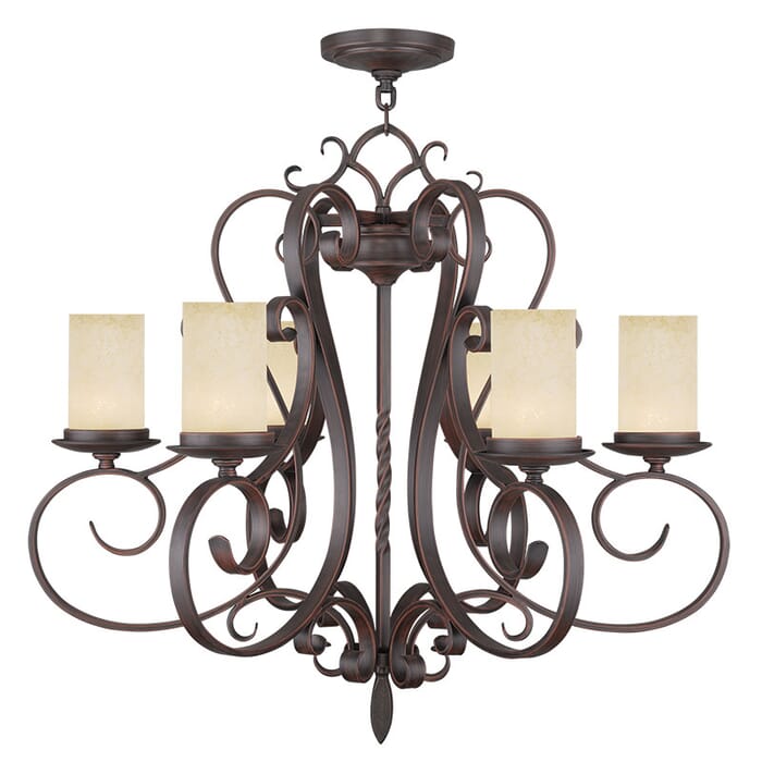 Millburn Manor 6-Light Chandelier in Hand Applied Imperial Bronze Millburn Manor 6-Light Chandelier in Hand Applied Imperial Bronze
