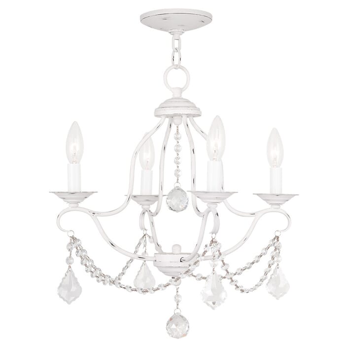 Chesterfield 4-Light Mini Chandelier in Antique White Chesterfield 4-Light Mini Chandelier in Antique White