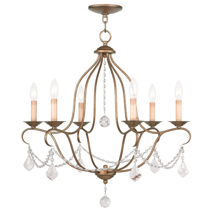 Chesterfield 6-Light Chandelier in Hand Applied Antique Gold Leaf Chesterfield 6-Light Chandelier in Hand Applied Antique Gold Leaf