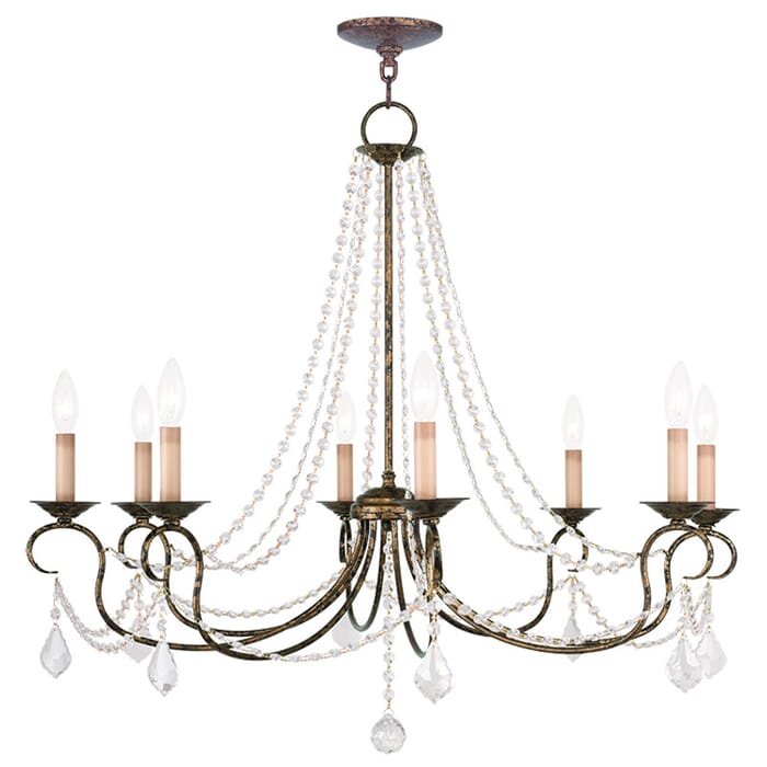Pennington 8-Light Chandelier in Hand Applied Venetian Golden Bronze Pennington 8-Light Chandelier in Hand Applied Venetian Golden Bronze