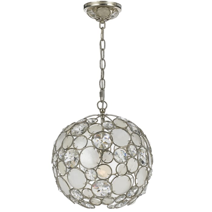 Crystorama Palla 14" Mini Chandelier in Antique Silver with Hand Cut Crystal Crystals Crystorama Palla 14" Mini Chandelier in Antique Silver with Hand Cut Crystal Crystals