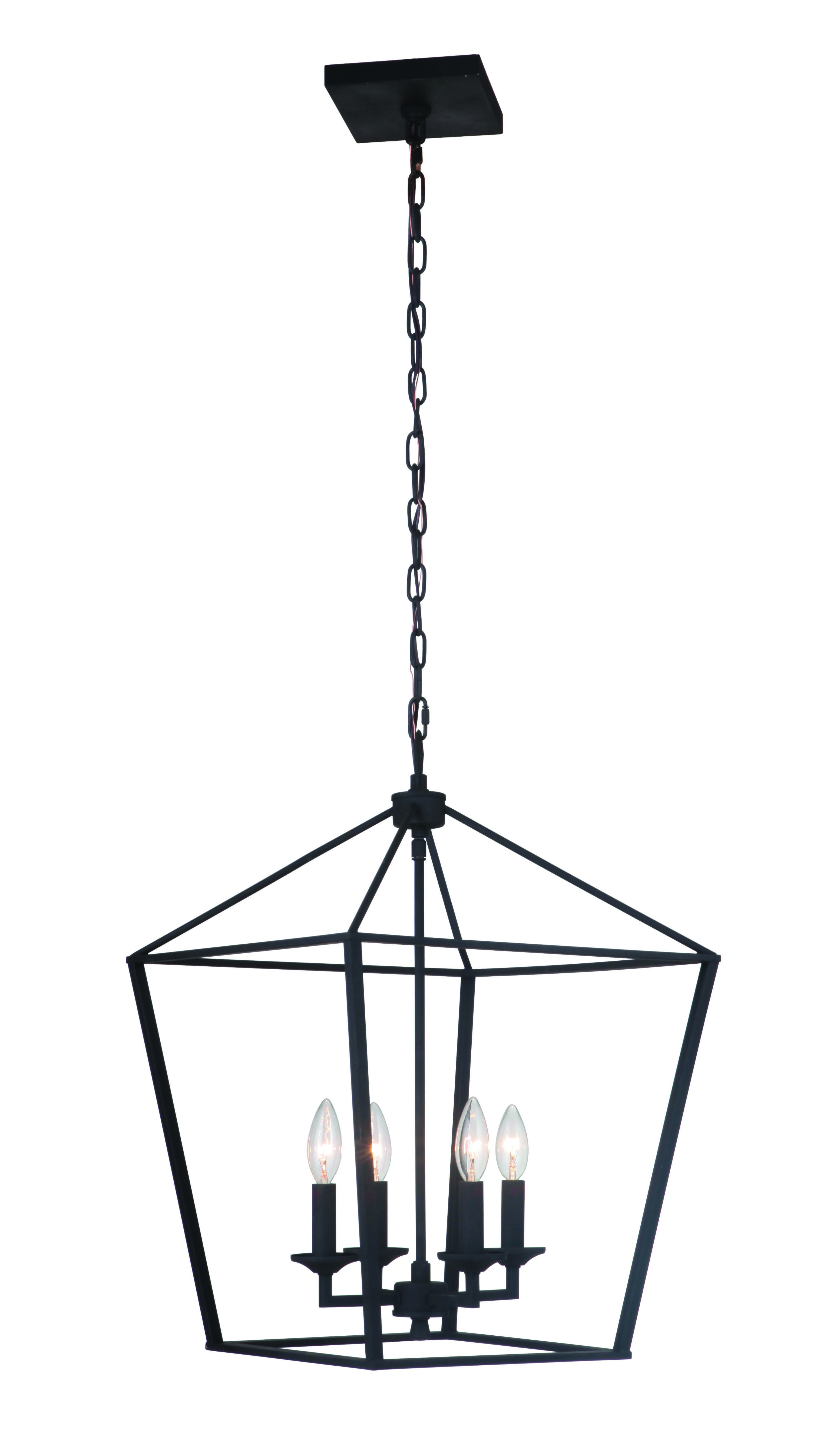 Flynt 4-Light 16" Foyer Light in Flat Black