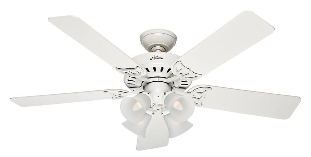 Hunter Studio Series 4-Light 52"" Indoor Ceiling Fan in White -  Hunter Fans, 53062