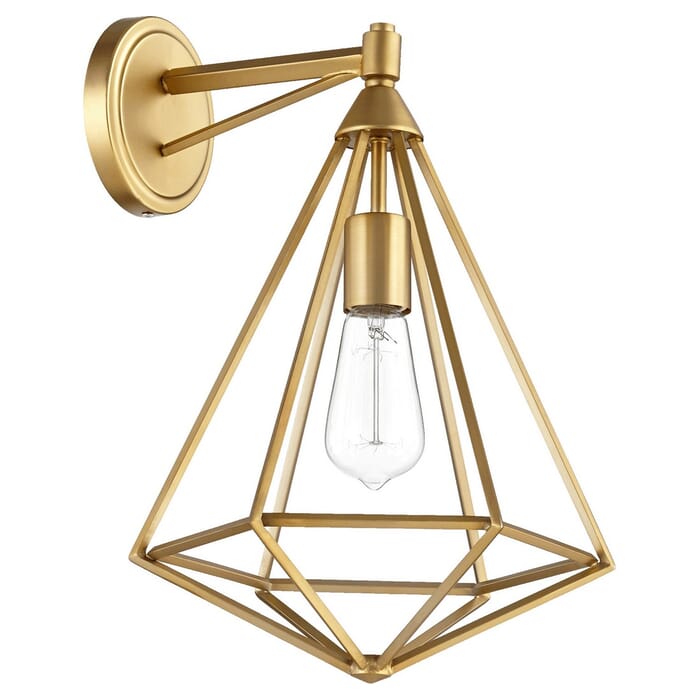 Quorum Bennett 16" Wall Sconce in Aged Brass Quorum Bennett 16" Wall Sconce in Aged Brass