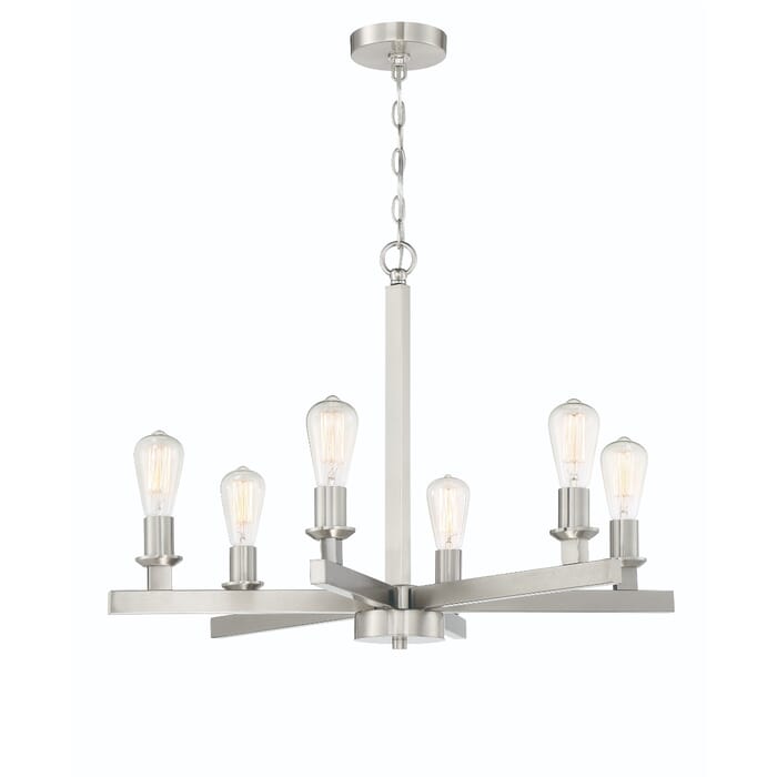 Craftmade Chicago 6-Light Chandelier in Brushed Polished Nickel Craftmade Chicago 6-Light Chandelier in Brushed Polished Nickel