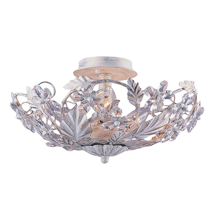 Crystorama Paris Market 6-Light 16" Ceiling Light in Antique White with Clear Hand Cut Crystals Crystorama Paris Market 6-Light 16" Ceiling Light in Antique White with Clear Hand Cut Crystals