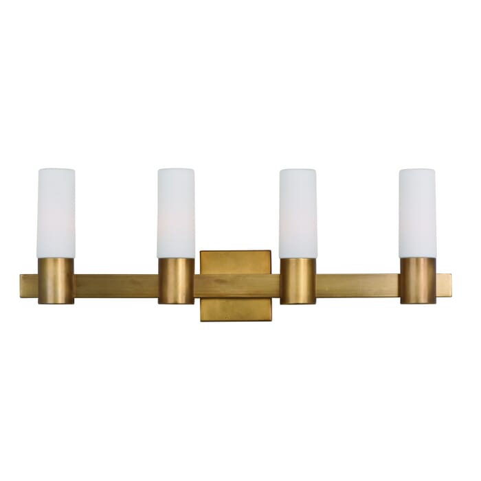 Contessa 4-Light Bathroom Vanity Light in Natural Aged Brass Contessa 4-Light Bathroom Vanity Light in Natural Aged Brass