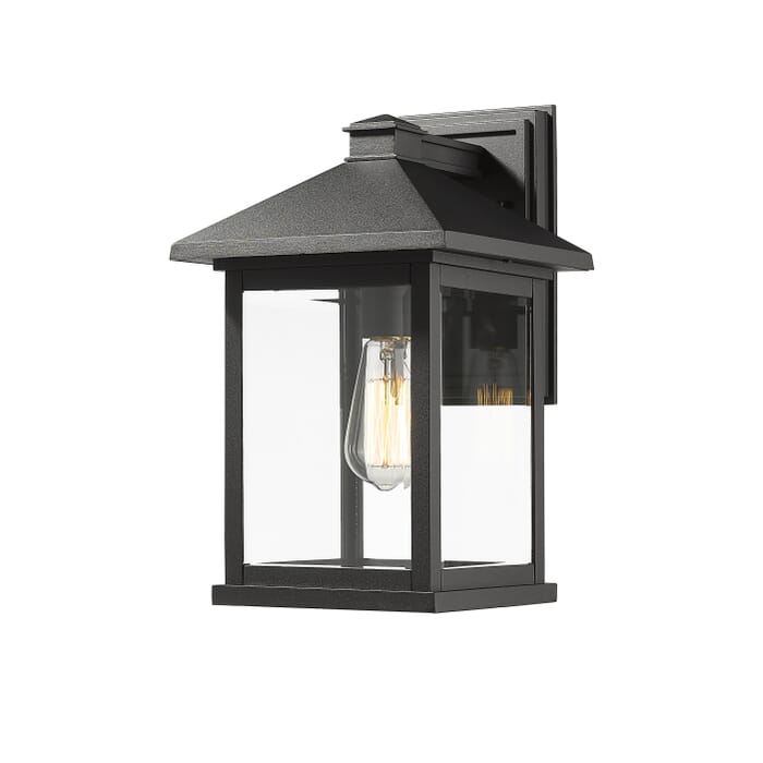 Z-Lite Portland 1-Light Outdoor Wall Sconce In Black Z-Lite Portland 1-Light Outdoor Wall Sconce In Black