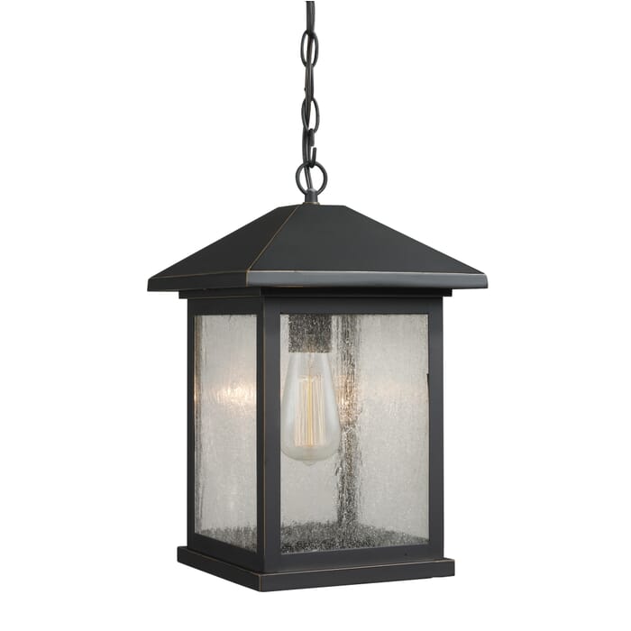Z-Lite Portland 1-Light Outdoor Chain Mount Ceiling Fixture Light In Oil Rubbed Bronze Z-Lite Portland 1-Light Outdoor Chain Mount Ceiling Fixture Light In Oil Rubbed Bronze