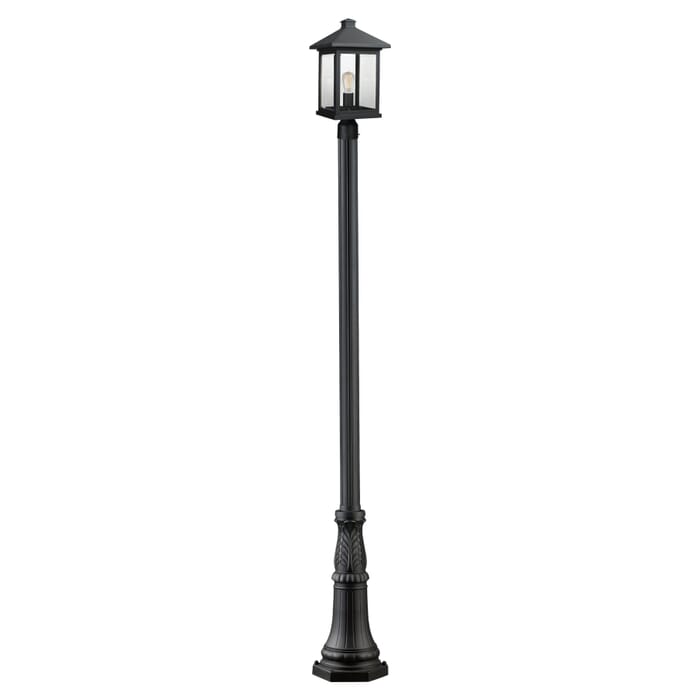 Z-Lite Portland 1-Light Outdoor Post Mounted Fixture Light In Black Z-Lite Portland 1-Light Outdoor Post Mounted Fixture Light In Black
