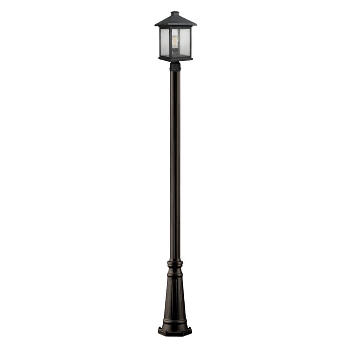 Z-Lite Portland 1-Light Outdoor Post Mounted Fixture Light In Oil Rubbed Bronze Z-Lite Portland 1-Light Outdoor Post Mounted Fixture Light In Oil Rubbed Bronze