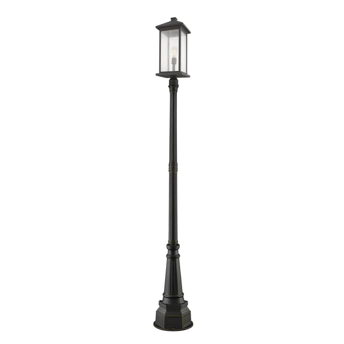 Z-Lite Portland 1-Light Outdoor Post Mounted Fixture Light In Oil Rubbed Bronze Z-Lite Portland 1-Light Outdoor Post Mounted Fixture Light In Oil Rubbed Bronze