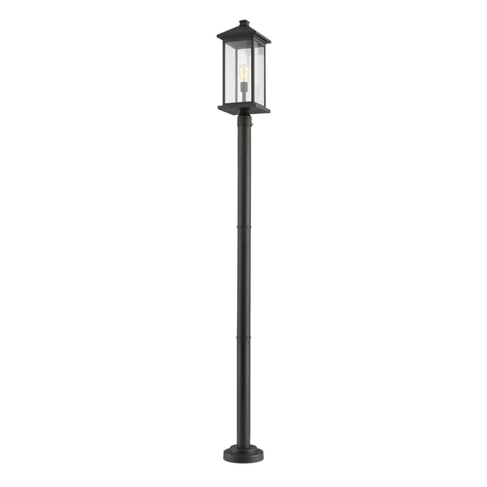 Z-Lite Portland 1-Light Outdoor Post Mounted Fixture Light In Black Z-Lite Portland 1-Light Outdoor Post Mounted Fixture Light In Black