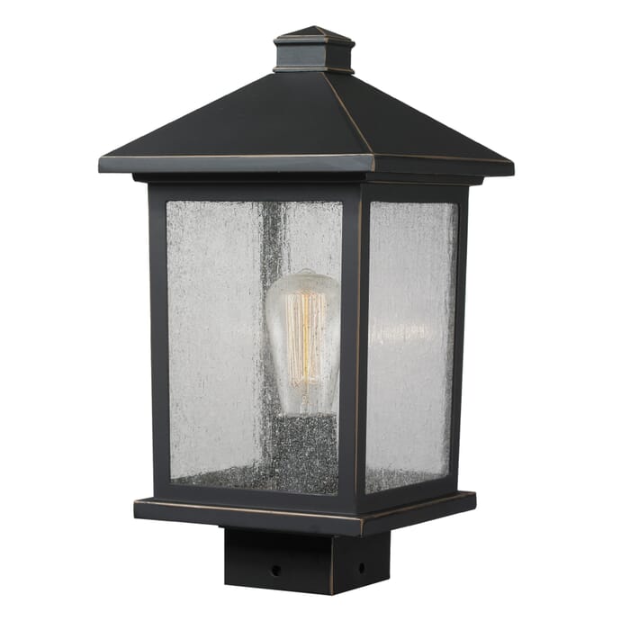 Z-Lite Portland 1-Light Outdoor Post Mount Fixture Light In Oil Rubbed Bronze Z-Lite Portland 1-Light Outdoor Post Mount Fixture Light In Oil Rubbed Bronze