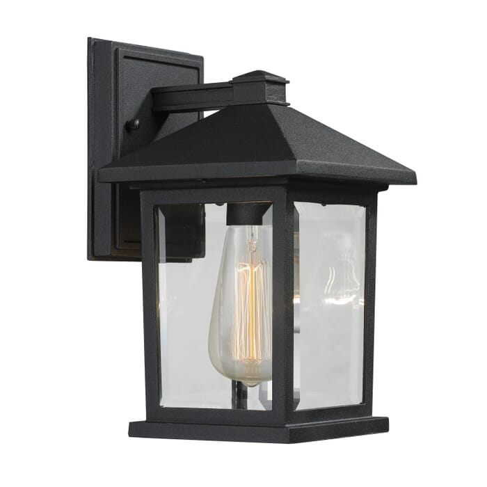 Z-Lite Portland 1-Light Outdoor Wall Sconce In Black Z-Lite Portland 1-Light Outdoor Wall Sconce In Black
