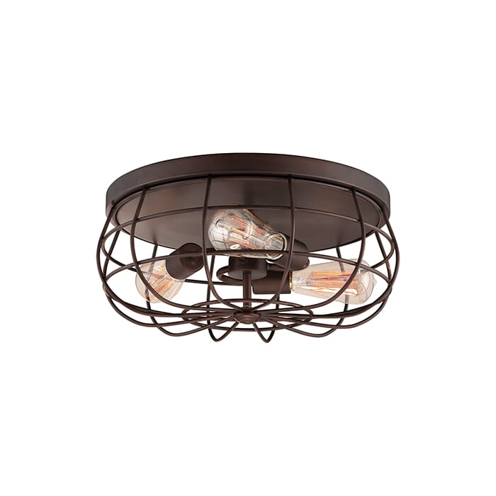 Millennium Neo-Industrial Flush Mount Ceiling Light in Rubbed Bronze Millennium Neo-Industrial Flush Mount Ceiling Light in Rubbed Bronze