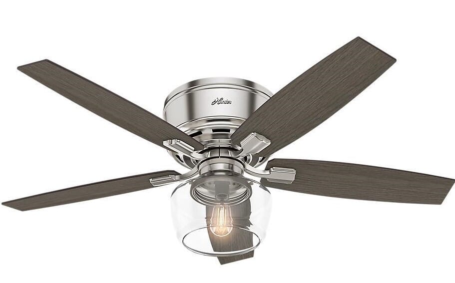 Indoor Flush Mount Ceiling Fan, Satin Nickel Ceiling Fan
