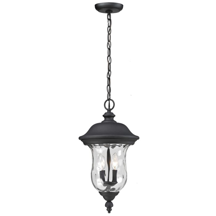 Z-Lite Armstrong 2-Light Outdoor Chain Mount Ceiling Fixture Light In Black Z-Lite Armstrong 2-Light Outdoor Chain Mount Ceiling Fixture Light In Black