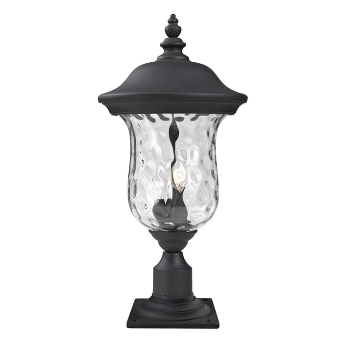 Z-Lite Armstrong 3-Light Outdoor Pier Mounted Fixture Light In Black Z-Lite Armstrong 3-Light Outdoor Pier Mounted Fixture Light In Black