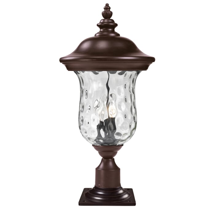 Z-Lite Armstrong 3-Light Outdoor Pier Mounted Fixture Light In Bronze Z-Lite Armstrong 3-Light Outdoor Pier Mounted Fixture Light In Bronze