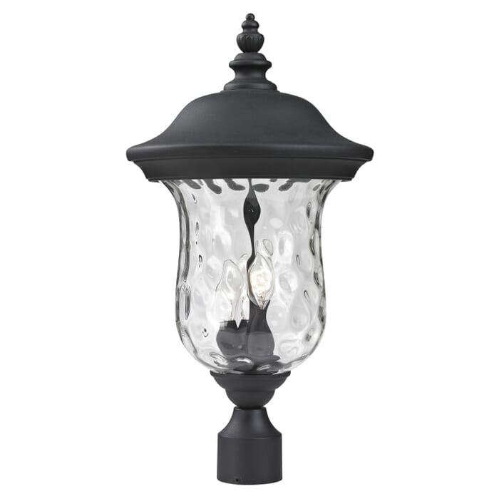 Z-Lite Armstrong 3-Light Outdoor Post Mount Fixture Light In Black Z-Lite Armstrong 3-Light Outdoor Post Mount Fixture Light In Black