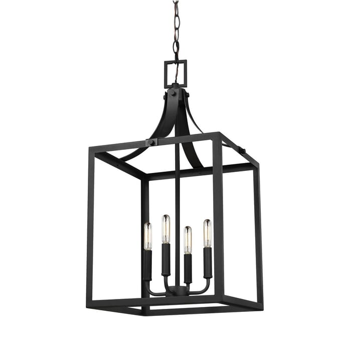 Sea Gull Labette 4-Light Foyer Light in Black Sea Gull Labette 4-Light Foyer Light in Black