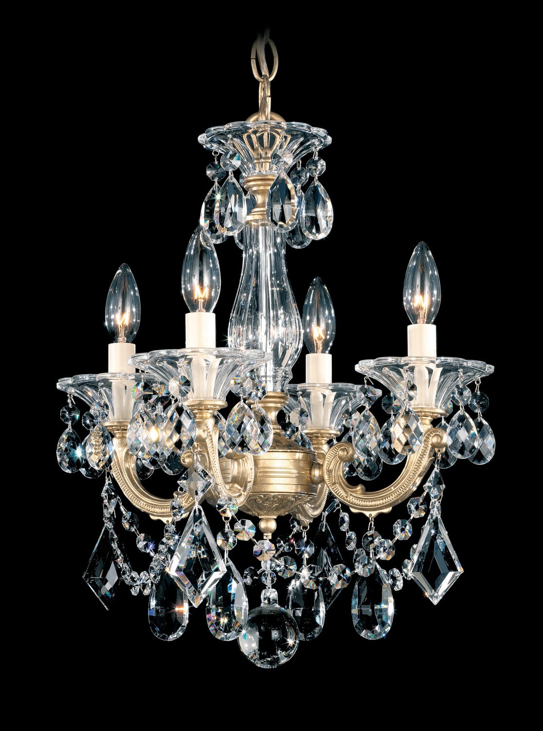 La Scala 4-Light Chandelier in Etruscan Gold