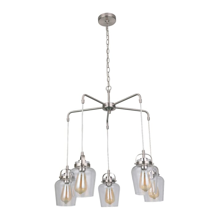 Craftmade Trystan 5-Light Chandelier in Brushed Polished Nickel Craftmade Trystan 5-Light Chandelier in Brushed Polished Nickel
