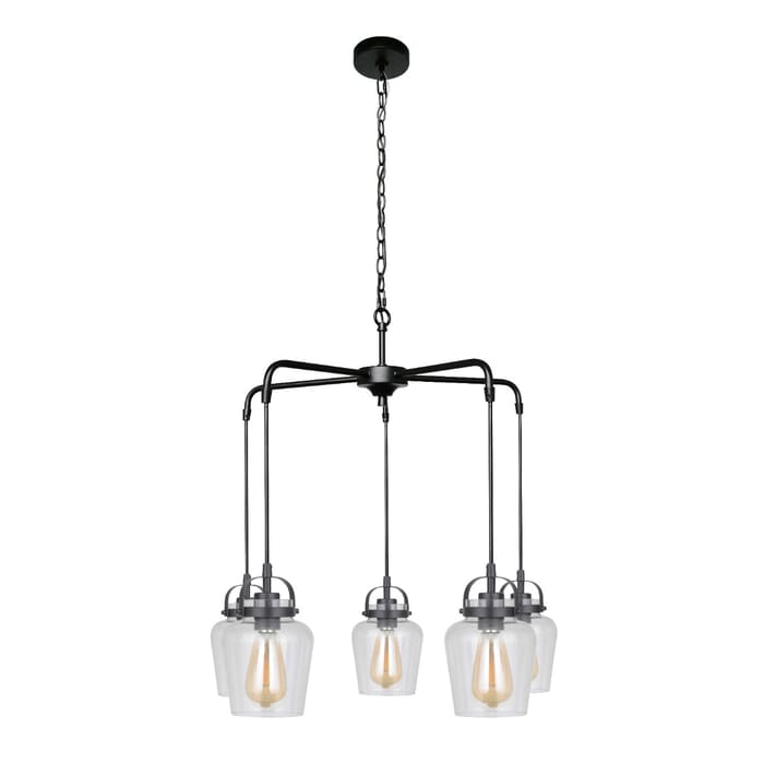 Craftmade Trystan 5-Light Chandelier in Flat Black Craftmade Trystan 5-Light Chandelier in Flat Black