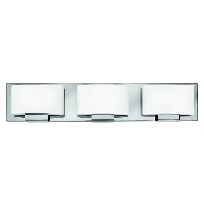 Hinkley Mila 3-Light Bathroom Vanity Light in Chrome Hinkley Mila 3-Light Bathroom Vanity Light in Chrome