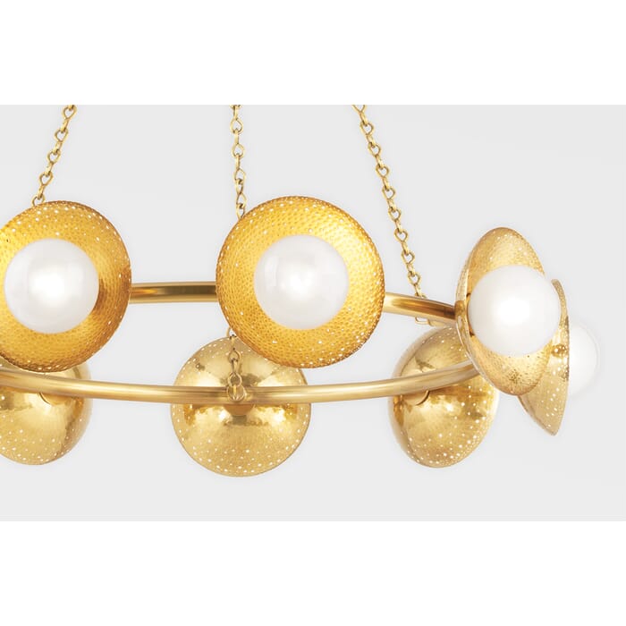 Hudson Valley Glimmer 9-Light Chandelier in Aged Brass Hudson Valley Glimmer 9-Light Chandelier in Aged Brass