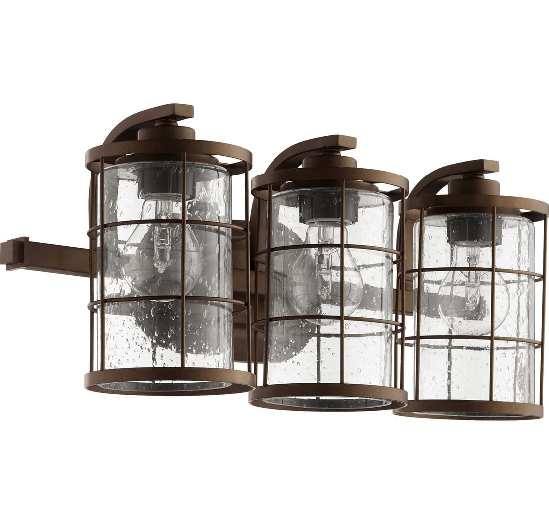 Quorum Ellis 3-Light 9"" Bathroom Vanity Light in Oiled Bronze -  Quorum International, 5364-3-86