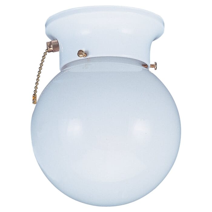Tomkin 1-Light Flush Mount in White Tomkin 1-Light Flush Mount in White