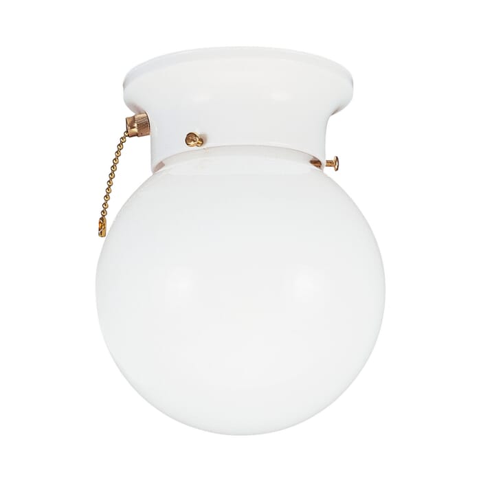Tomkin 1-Light Flush Mount in White Tomkin 1-Light Flush Mount in White