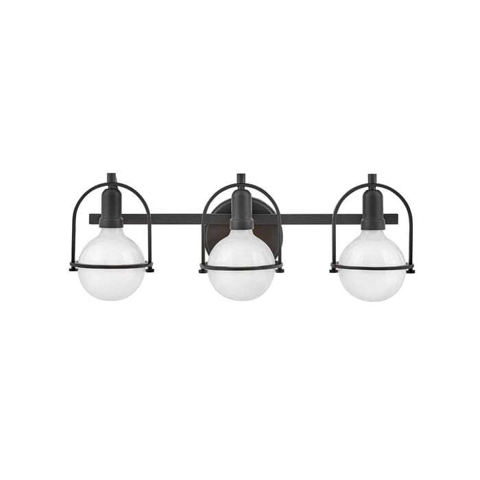 Hinkley Somerset 3-Light Bathroom Vanity Light in Black Hinkley Somerset 3-Light Bathroom Vanity Light in Black