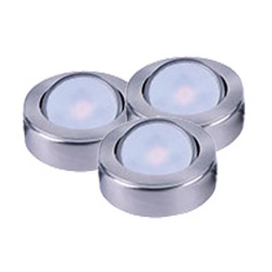 CounterMax MX-LD-AC 3-Light 3-Light Under Cabinet Disc in Satin Nickel