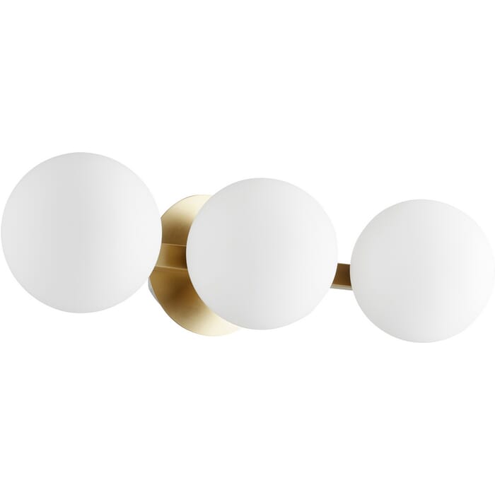 Quorum Transitional 3-Light 6" Bathroom Vanity Light in Aged Brass Quorum Transitional 3-Light 6" Bathroom Vanity Light in Aged Brass