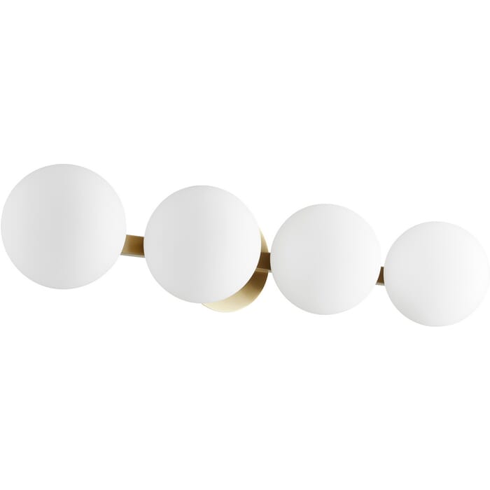 Quorum Transitional 4-Light 6" Bathroom Vanity Light in Aged Brass Quorum Transitional 4-Light 6" Bathroom Vanity Light in Aged Brass