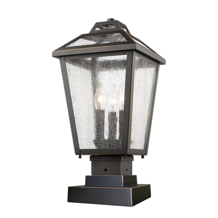 Z-Lite Bayland 3-Light Outdoor Pier Mounted Fixture Light In Oil Rubbed Bronze Z-Lite Bayland 3-Light Outdoor Pier Mounted Fixture Light In Oil Rubbed Bronze