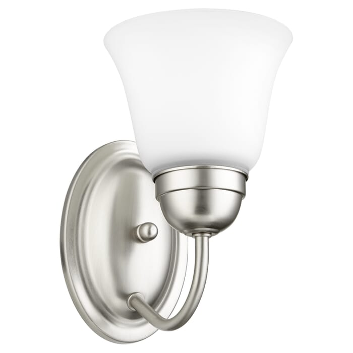 Quorum Traditional 5" Wall Sconce in Satin Nickel Quorum Traditional 5" Wall Sconce in Satin Nickel