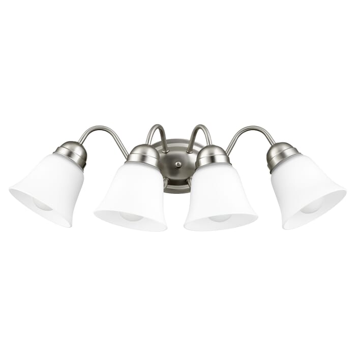 Quorum Traditional 4-Light 8" Wall Sconce in Satin Nickel Quorum Traditional 4-Light 8" Wall Sconce in Satin Nickel